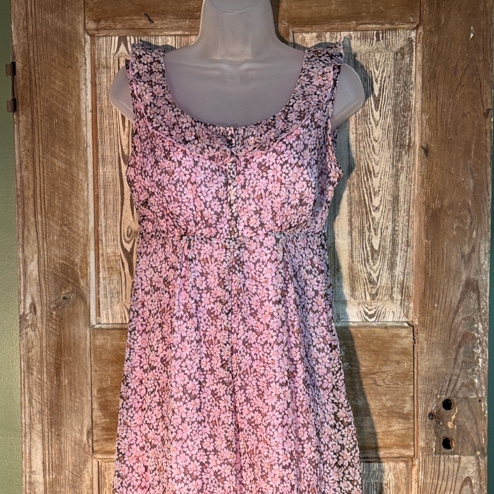 Chic Pink Floral Midi Dress